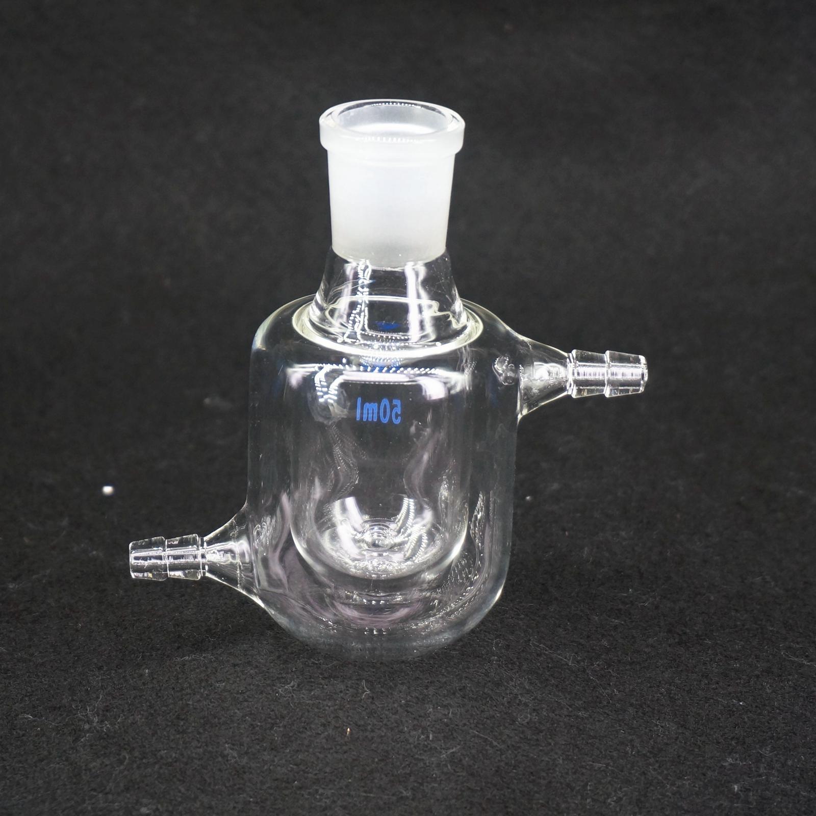 50ml Laboratory Jacketed Glass Double Layer Flask Reactor bottle lab kit tool