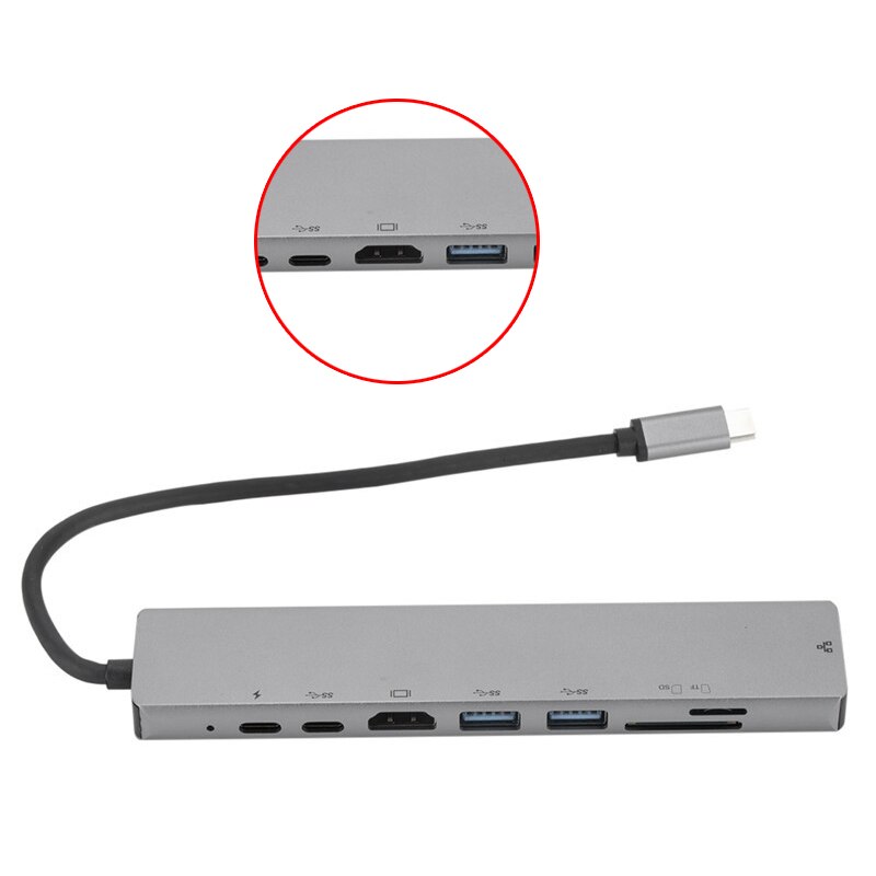 8 en 1 Hub Usb tipo C con 4K Hdmi Usb C a Gigabit Ethernet Rj45 adaptador Lan para Pro Thunderbolt 2 cargador Usb-C puerto Si