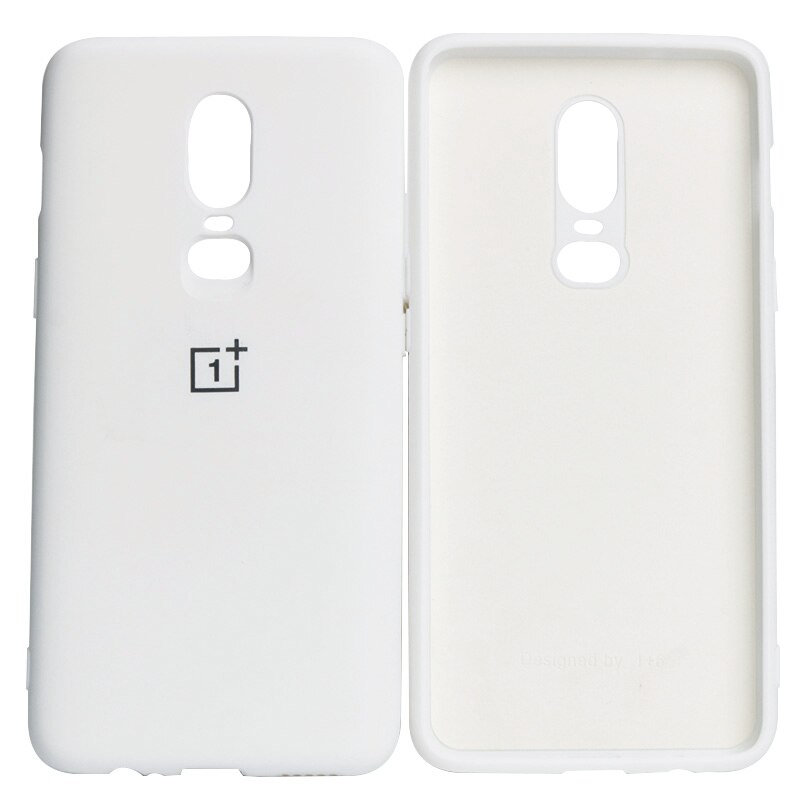 Oneplus-オリジナルのシリコンケース,公式,ソフト,超薄型,耐衝撃性,完全保護,oneplus 6 6t: For oneplus 6 / White