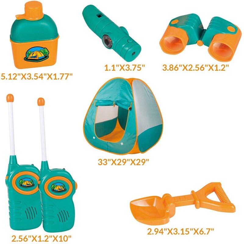 Bambini Tenda Da Campeggio impostato Giocattoli includere piega su Tenda del Gioco Telescopio Walkie talkie e Pieno di Campeggio Ingranaggio impostato Al Coperto e giocattolo tutto'aperto