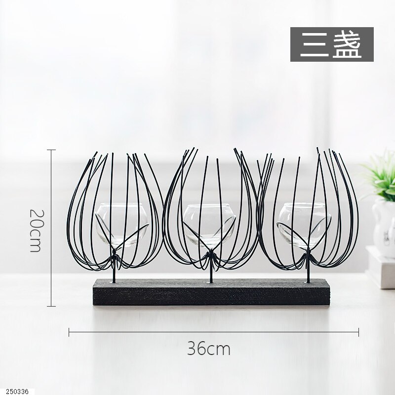 Portavelas de Metal geométrico negro moderno mesa de comedor romántica boda candelabro decoración Hogar Decoración MM50ZT: three