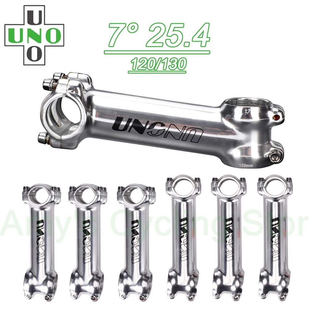 UNO długa łodyga pion Droga rower wspornik kierownicy rowerowej 120/130mm srebrny 25.4 macierzystych 7 stopni MTB moc części robić roweru górskiego