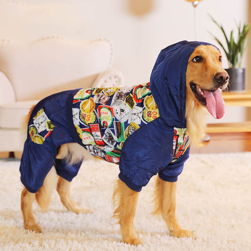Large Pet Clothes Labrador Warm Cotton Dog Coat Autumn Dog Costume Pet Overalls for Dogs Pug Winter Coat Large Dogs Down Jacket