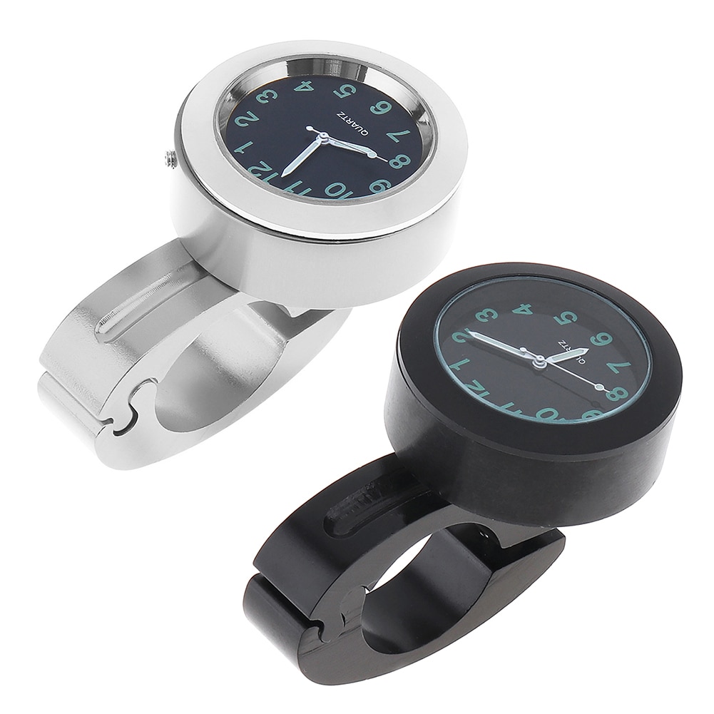 Universal impermeable motocicleta reloj con luz de noche motocicleta manillar montaje reloj Dial bicicleta manillar reloj
