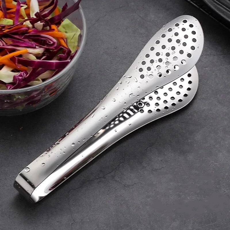 Stainless Steel Food Tongs BBQ Kitchen Cooking Food Serving Buffet Utensil Clip Thickened Steak Clip Bread and Food Tongs