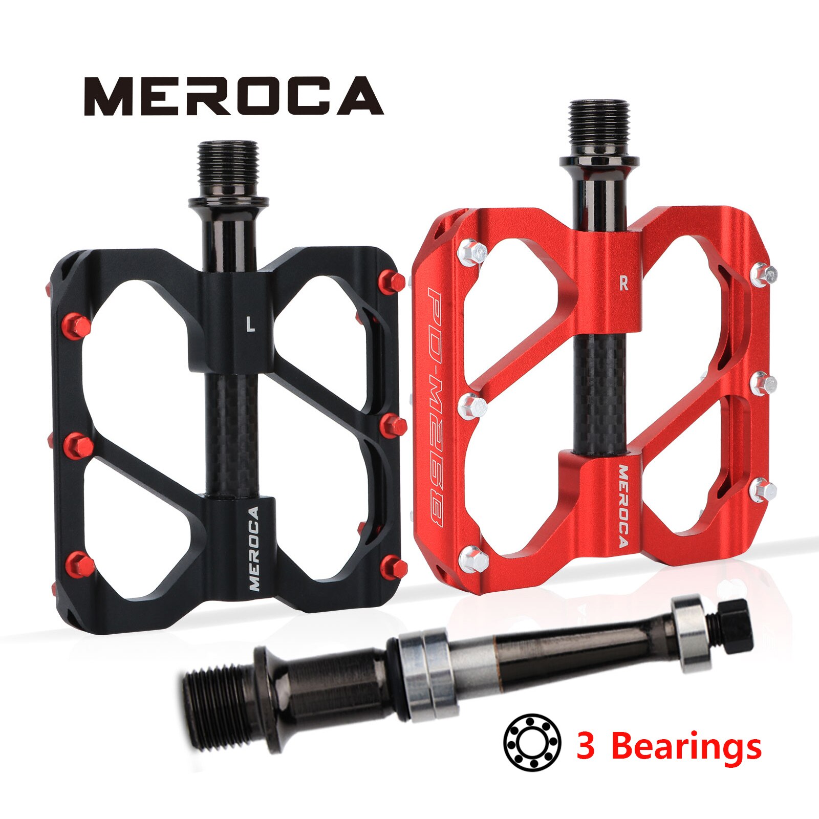 Meroca Fahrrad Pedal 3 Lagerbier rutsch feste MTB Pedale abgedichtet drei Lagerbier Aluminium legierung Mountainbike Pedal Fahrrad zubehör
