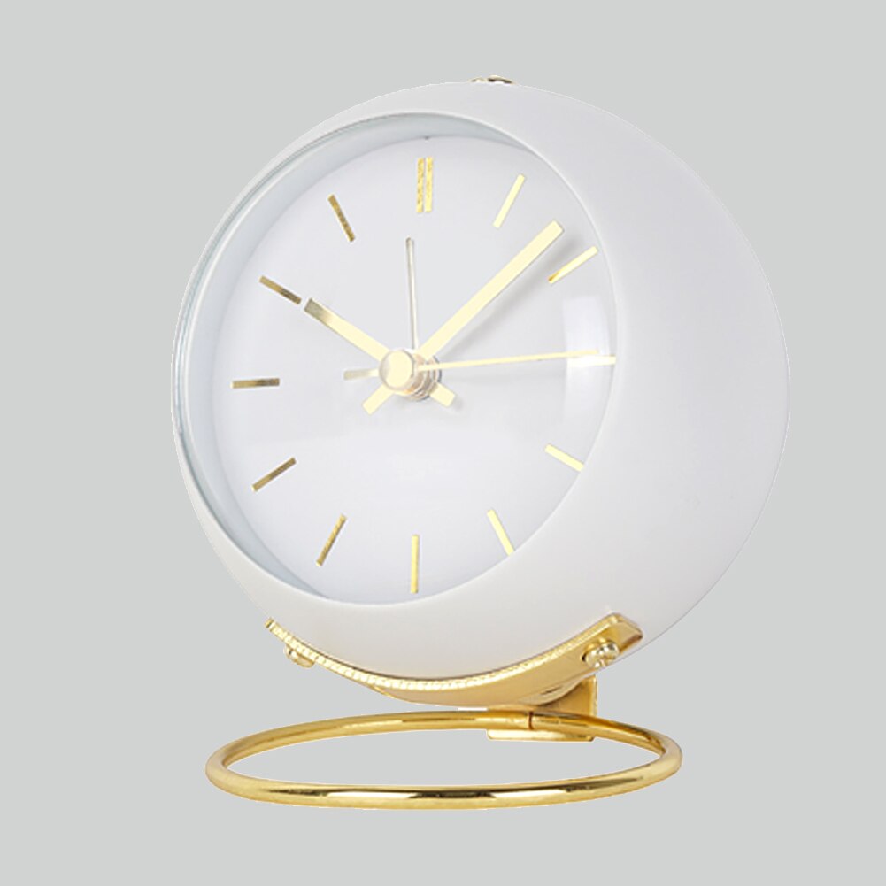 Silent Luminous Round Non Ticking Retro For Bedside Easy Use Analogue Alarm Clock Simple Home Office Bedroom Battery Operated