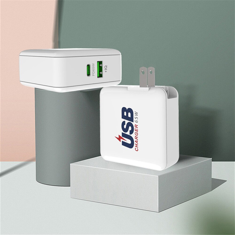 65W USB C caricabatterie rapido QC 3.0 tipo C PD 65W adattatore Desktop USB per Macbook Pro iPhone Xiaomi adattatore di alimentazione Tablet Laptop