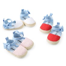 Meisje Sandalen Zomer Baby Schoenen Katoen Klassieke Geborduurde Boog Strepen Baby Meisje Schoenen Baby Sandalen Mode Casual Meisje Sandalen