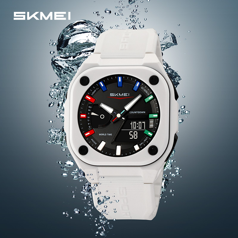 SKMEI 2328 reloj digital Reloj de pulsera deportivo de para hombre Cuenta regresiva Tiempo de ahorro de luz diurna con 5 relojes de despertador a prueba de agua