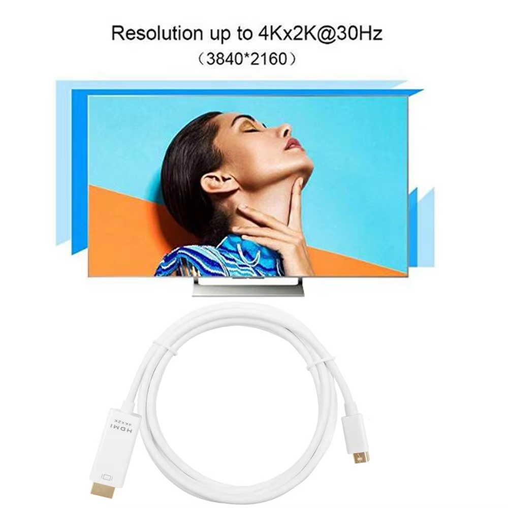 4k mini dp till hdmi-kabel thunderbolt 2 hdmi-omvandlare mini displayport till hdmi-adapter för macbook air 13 surface pro 4 thunderbolt