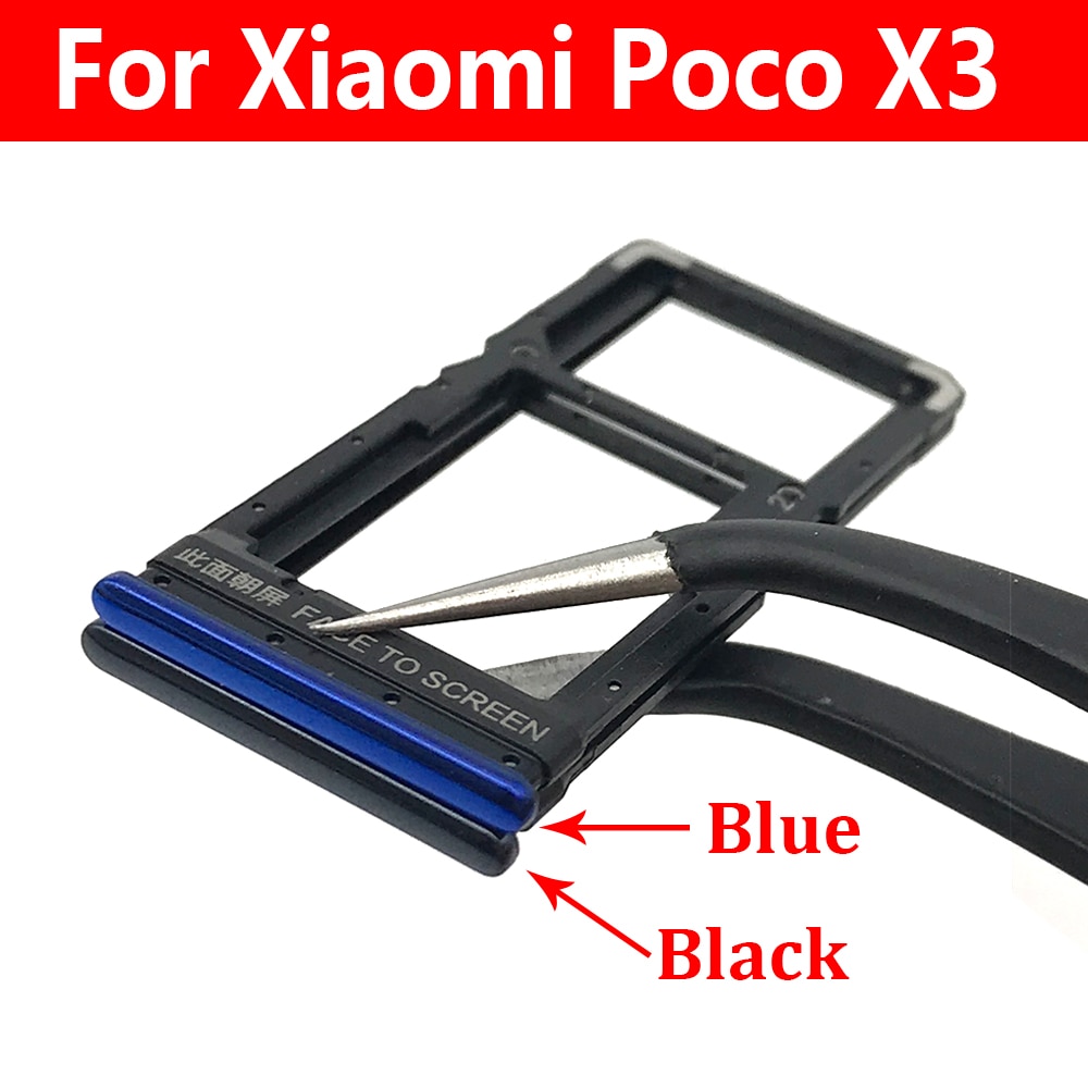 Support de Slot de carte Sim, pièce de rechange pour Xiaomi Poco X3 NFC / Poco M3 / Poco F3 / Poco F2 Pro