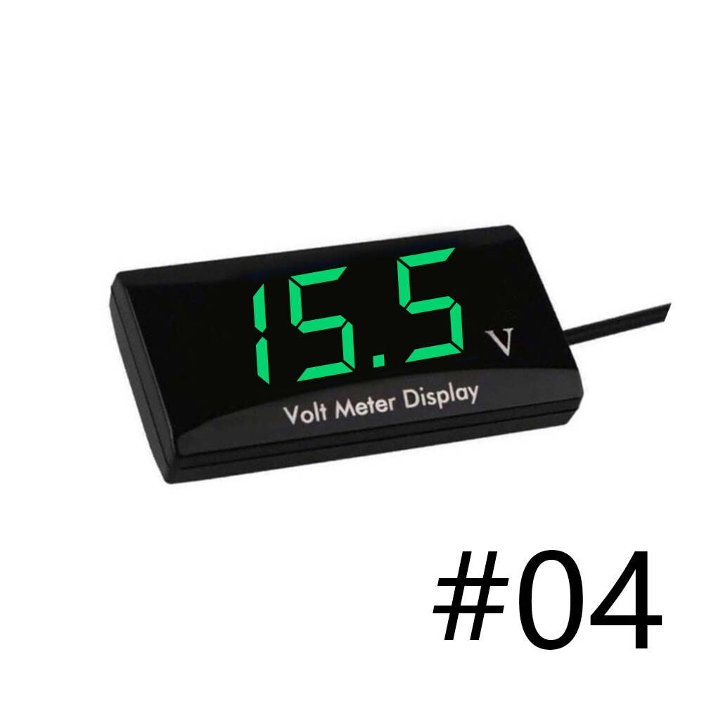 12V SPEC Digital LED Display Voltmeter Car Motorcycle Volt Gauge Panel Meter Red Yellow Blue Green: Green