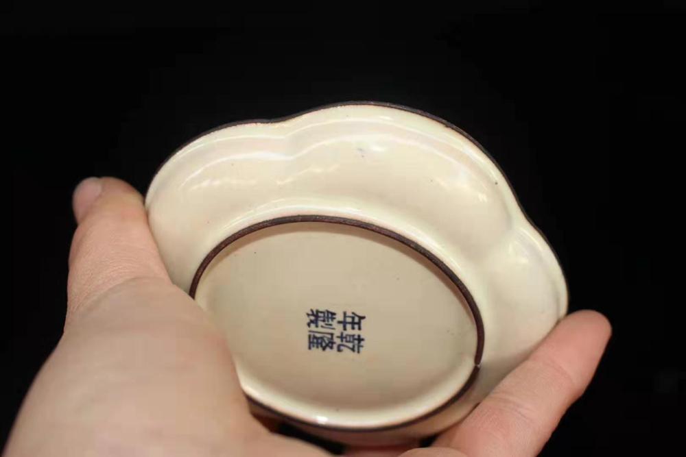 Ancient Chinese collection enamel enamel Small plate /decorative collection