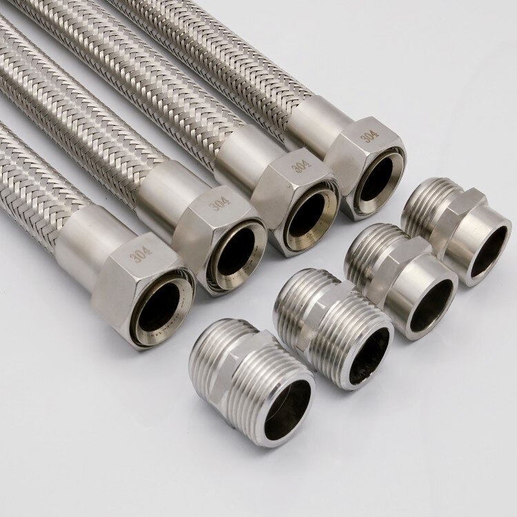 Tubulação do vapor do óleo da transferência térmica da mangueira do metal da indústria de aço inoxidável de alta temperatura e de alta pressão 304 com encaixes