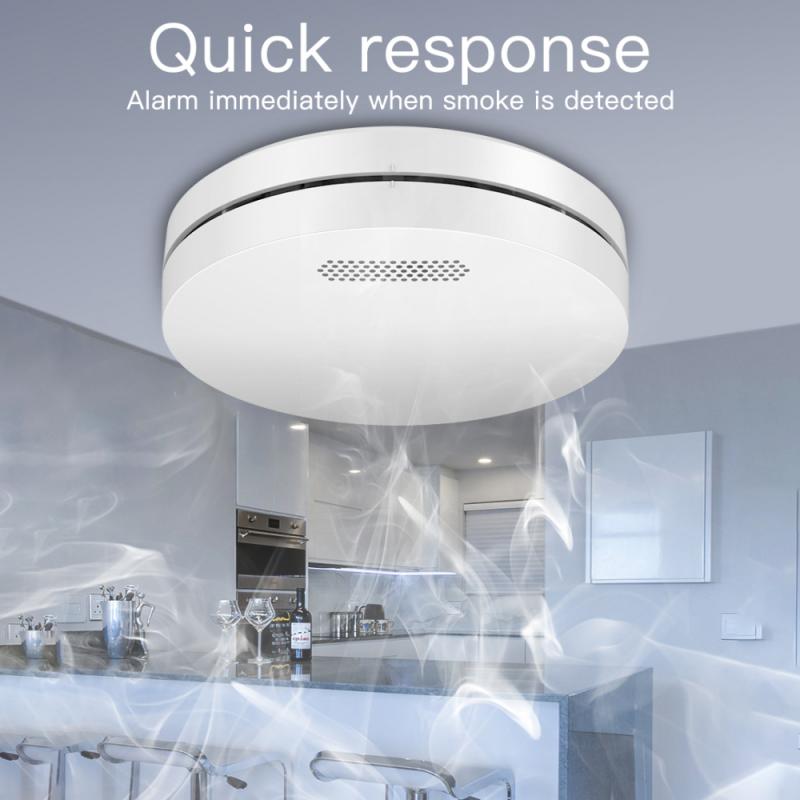 Tuya Intelligent Smoke Wireless Alarm Wifi Fire Smoke Sensor Household Wireless Sound Light Smoke Detector Fire Protection