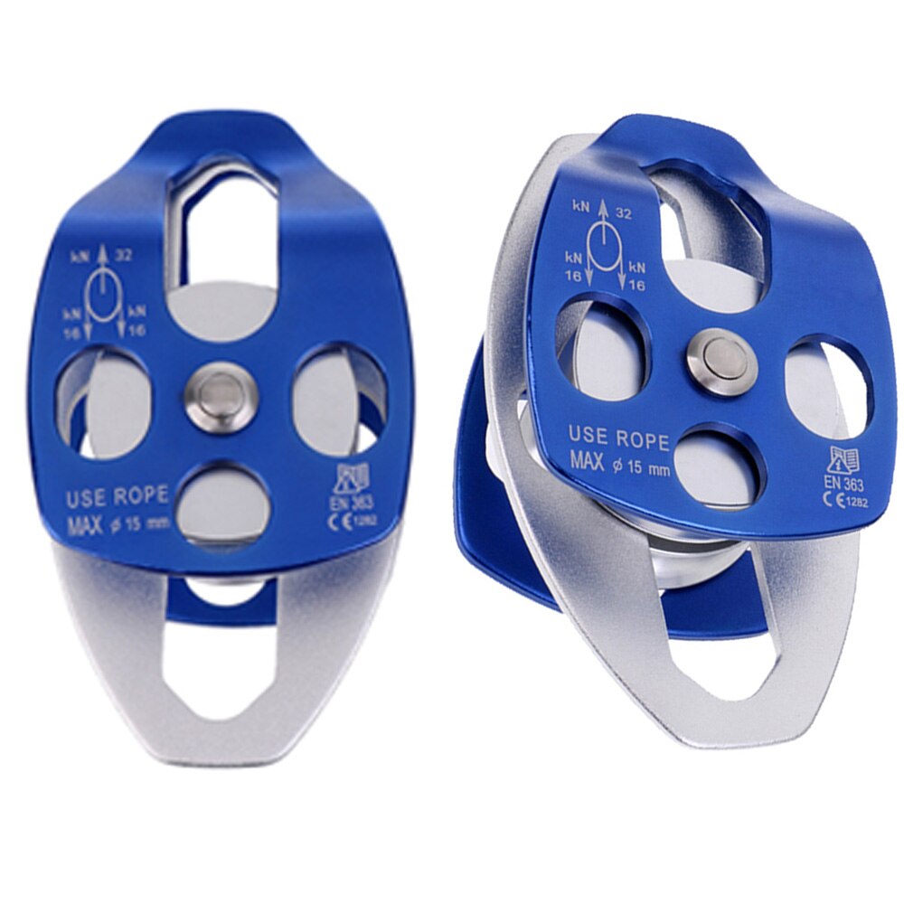 2PC 32KN Swing Climbing Double Pulley for Caving Rock Climbing Rappelling Rescue Dragging Sheaves Caving Rescue Hauling System