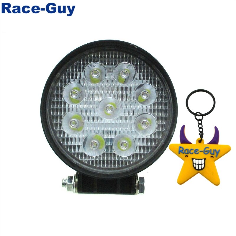 27w Flood Round LED Head Offroad Light For Trailmaster 150cc XRX XRS Dune Buggy SUV Truck ATV Quad UTV Go Kart