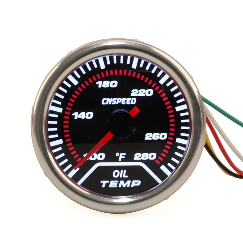 Indicador de temperatura de aceite para coche, indicador de aguja Digital rojo iluminado, 40-140 ℃, 100-280 ℉, 12V, 52mm, 2 ", Universal: 01
