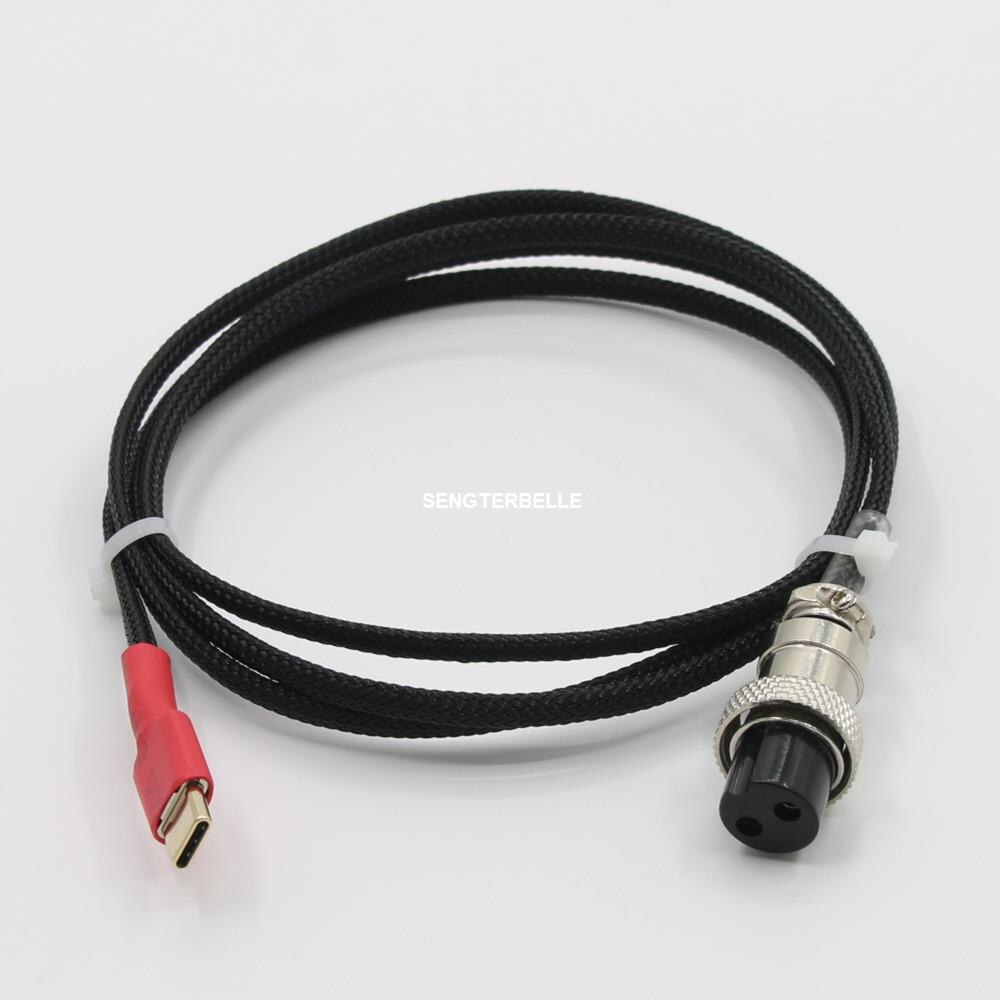 1PC Hi-End Power Supply Cable GX16 to Micro USB / Type -C / Mini USB PSU Adapter Cable: Type-C / 1.2M