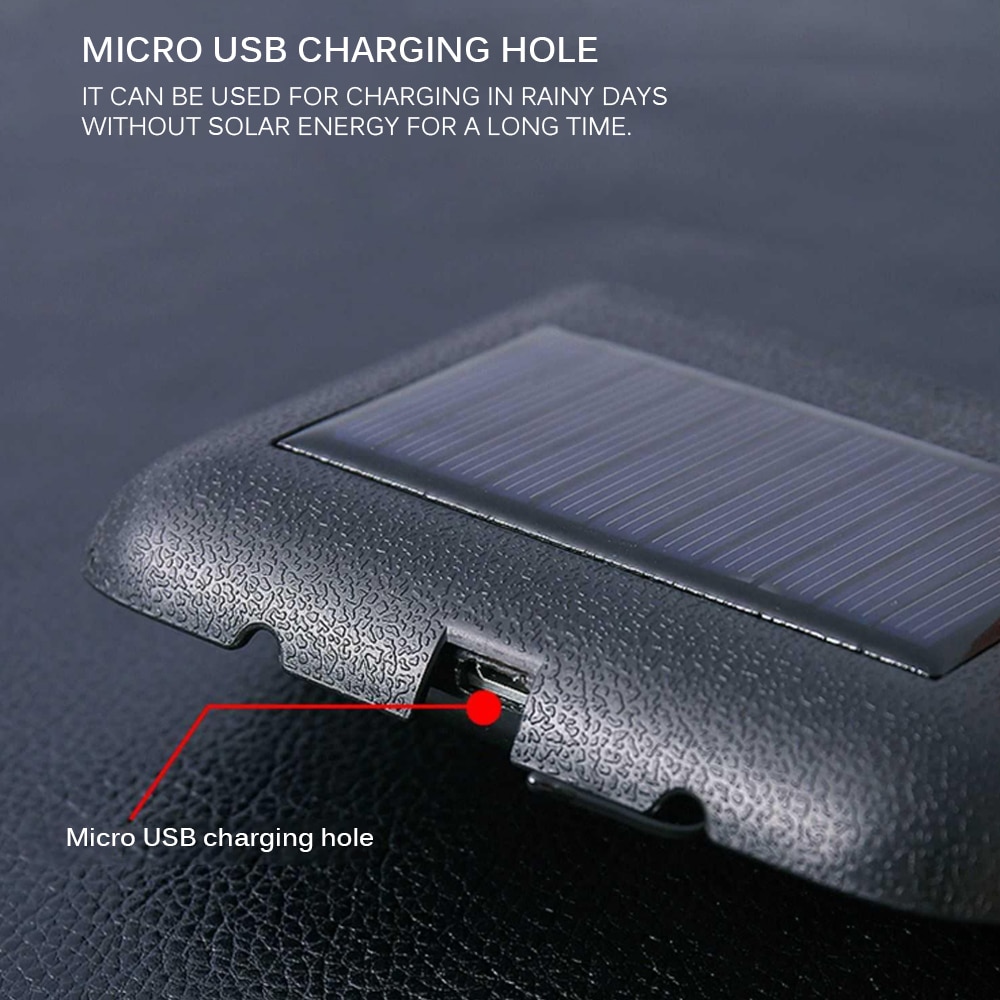 Automotive Digital Clock With Backlight Solar Luminous Display High Temperature Resistant Durable 24-Hour Solar Electronic Clock