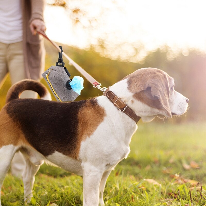 Dog Poop Bags Holder Leash Attached Waste Bag Dispenser Fit Most Dog Leash Portable for Hand Free Walking 4 Colors