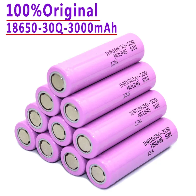 1-12 Uds 100% Original 3,7 V 3000mAh para INR18650 INR18650 30Q descarga de batería de iones de litio 20A baterías recargables linterna...