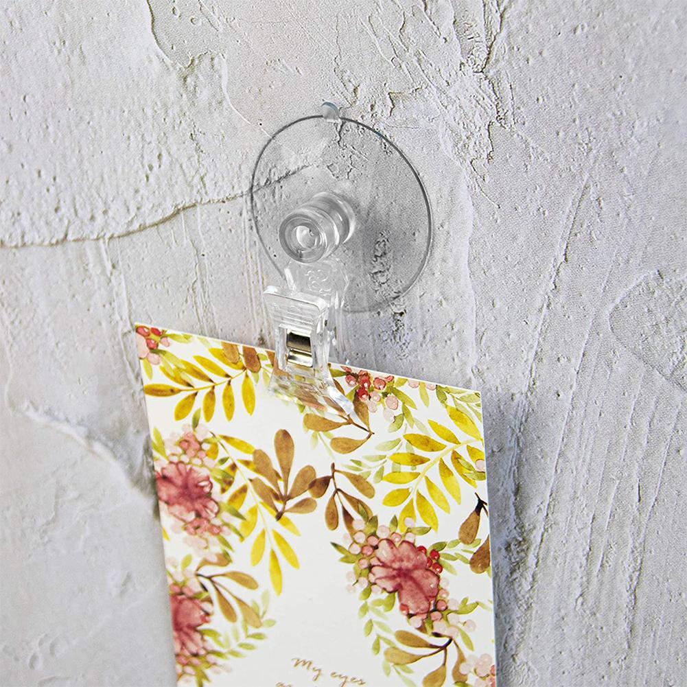 47mm Clear Plastic Wall Suction Cup Clip Clamp Multifunctional Swivel Clip Supermarket Mall Practical Sucker Clamp