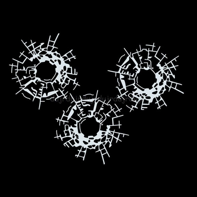 3Pcs/Set 18cm*13.5cm Bullet Holes Glass Art Car Stickers Car-styling Decal Au28 19