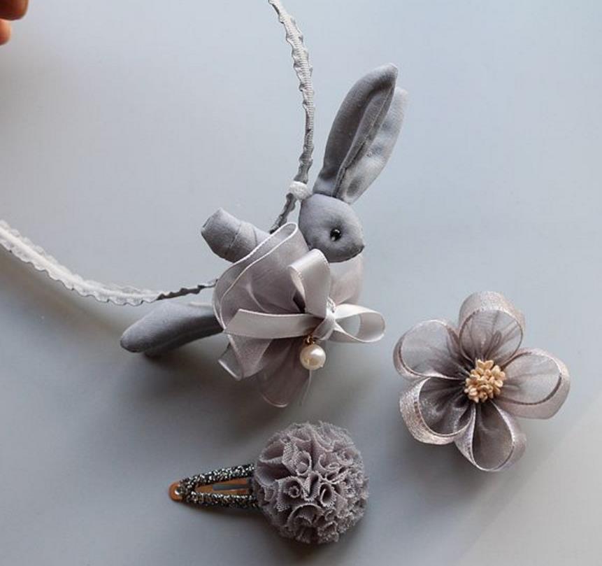 Tecknad kanin hårband blomma rosett hårnål barn hårband huvudbonader elastiska hår slipsar gummiband flickor håraccessoarer  tz10: 8