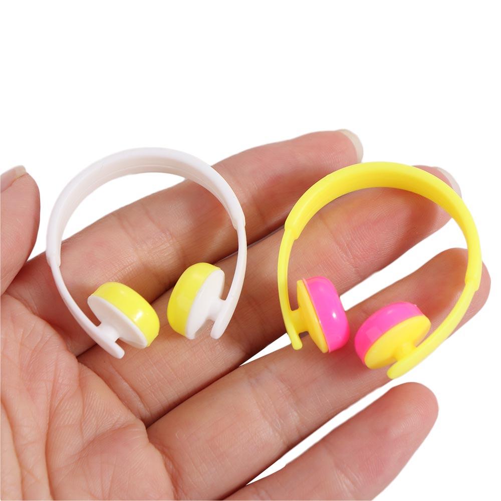 Dollhouse Props Miniature Headset Model Simulation Classic Toys Dollhouse Headphone Model 3.8cm Plastic Doll Headset Toy