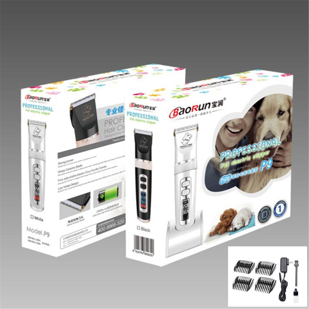 Baorun P9 Haarschneidemaschine Hunde Professionelle LCD Bildschirm Haustier Katze Schermaschinen Elektrische Pflege Trimmer Wiederaufladbare Haarschnitt Maschine Tiere