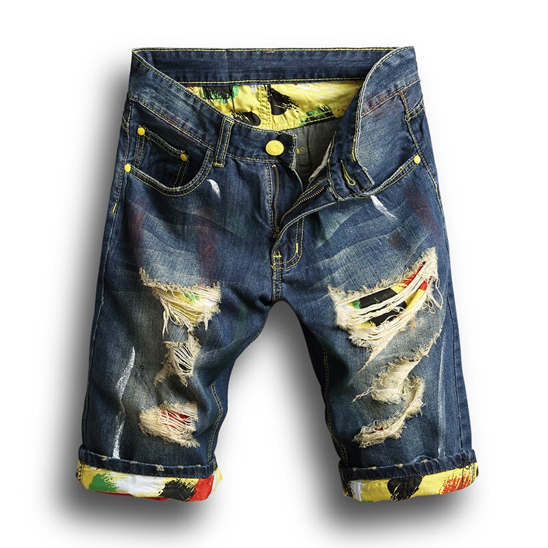 Happy Cherry Short En Jean Fille Été 5-14 Ans – Taille Élastique, Denim Bleu Déchiré Avec Strass Et Poches