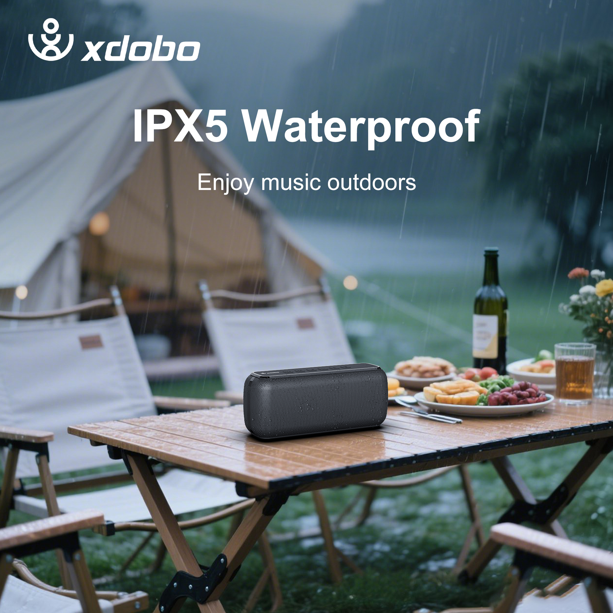 XDOBO X8 II Tragbarer Bluetooth Lautsprecher 60W Subwoofer Kabellos 5.0 Tiefer Bass 10-20m Reichweite für draussen Camping Party Musik