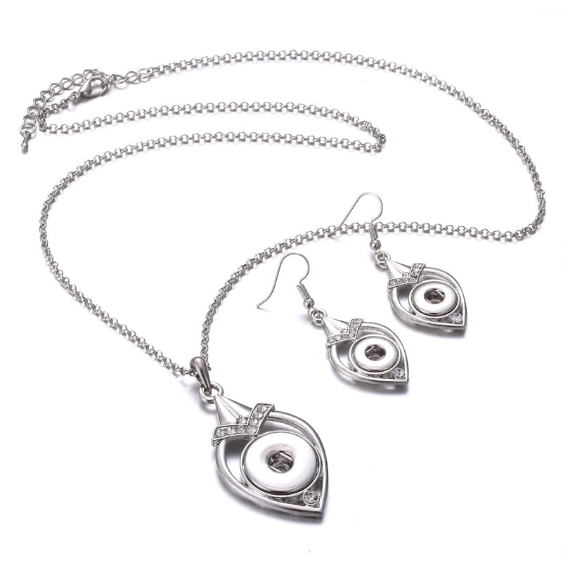 Boutons pression ensemble de bijoux paramètres cristal 12mm 18mm collier pression et 12mm boucles d'oreilles pression pour les femmes bouton pression boucles d'oreilles pendentif collier: 2