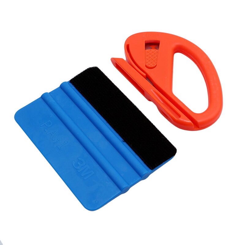 Bil vinyl film indpakningsværktøj blå skraber gummiskraber med filt kant størrelse bil styling klistermærker tilbehør: Default Title