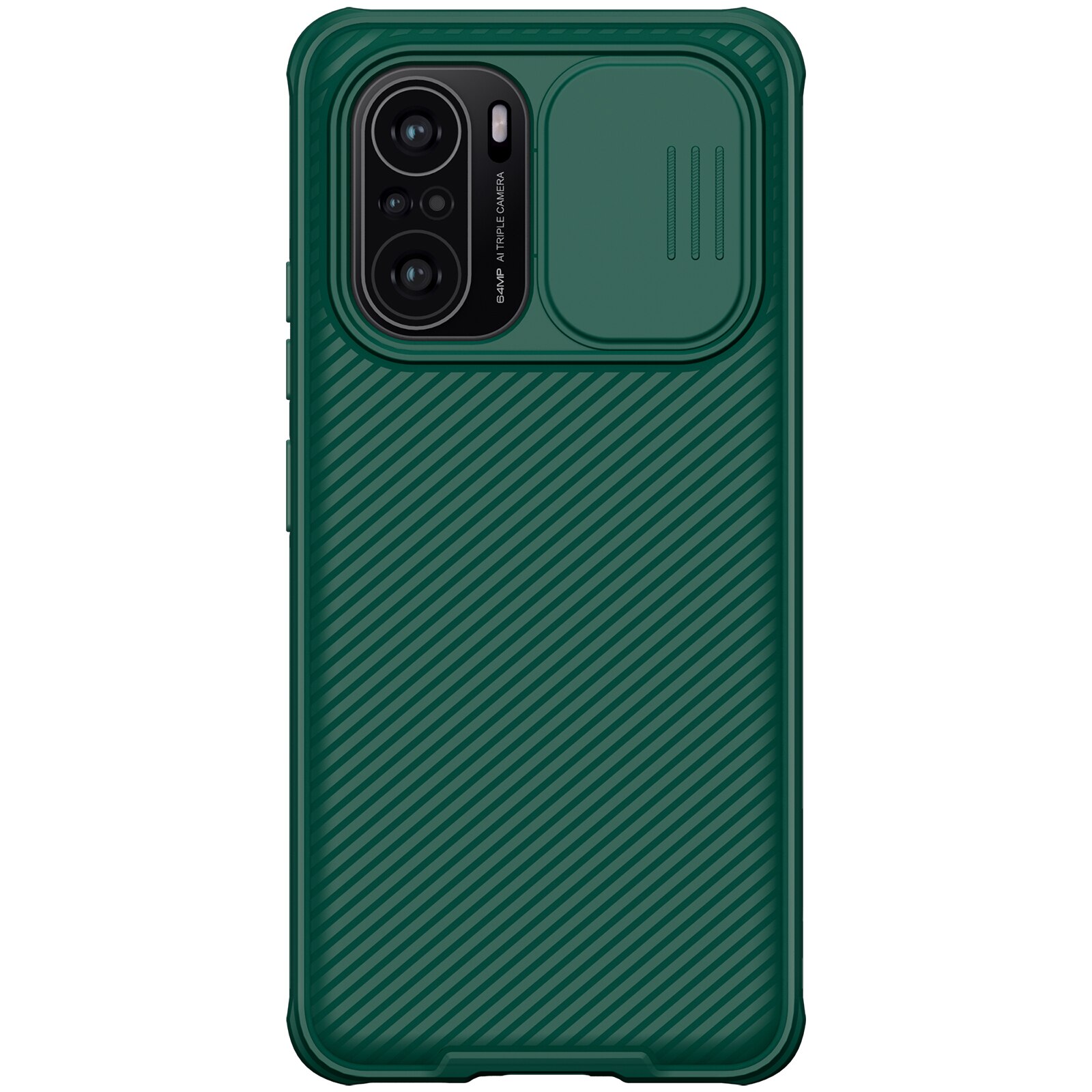 NILLKIN POCO F3 pokrowiec PocoPhone F3 pokrowiec Super matowa tarcza twardy PC pokrowiec na tył robić Xiaomi POCO F3: Camshield zielony