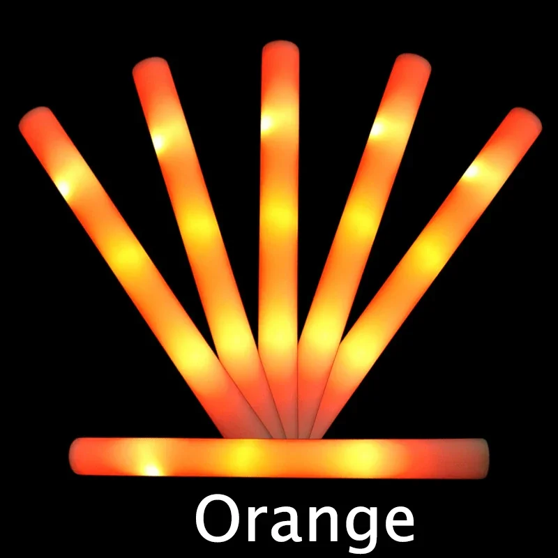 100PCS LED Glow Sticks Bulk Colorful RGB Glow Foam Stick Cheer Tube Dark Light for Xmas Birthday Wedding Party Supplies: Yellow / Orange