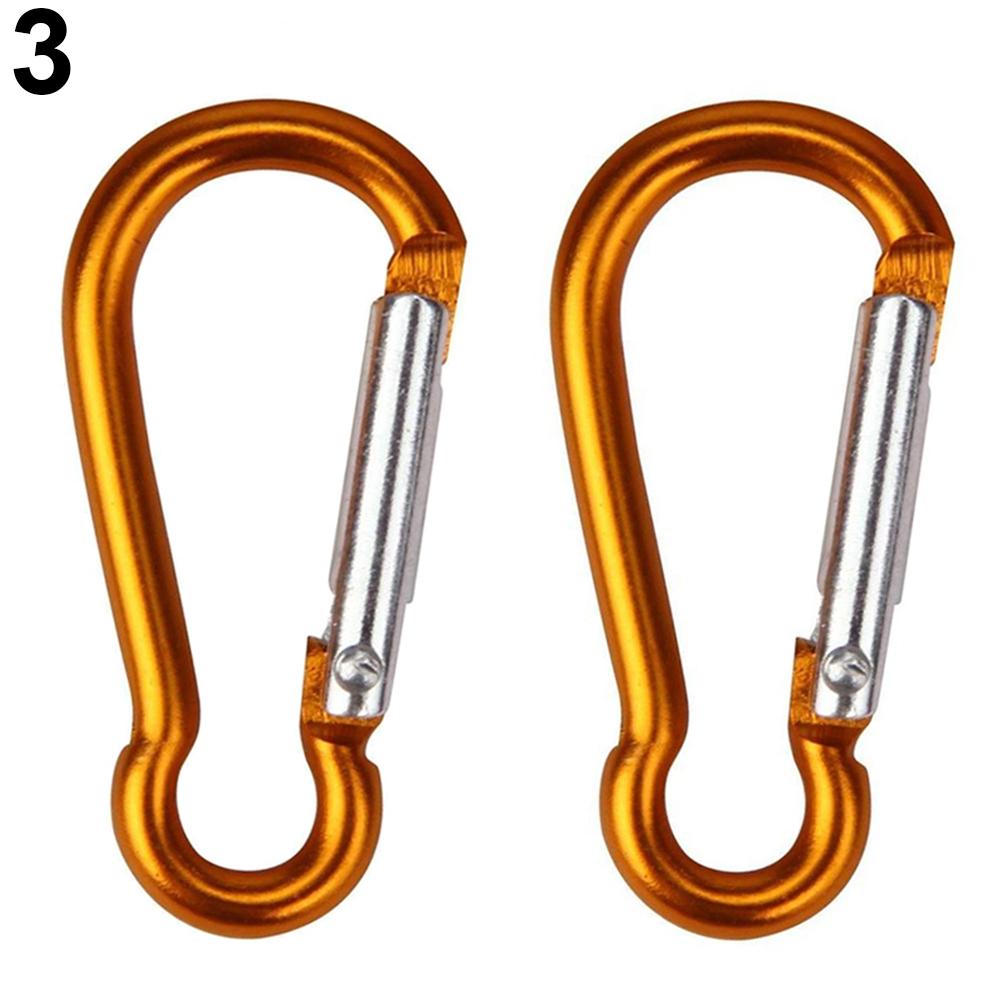 2 Stuks Aluminium Karabijnhaak Sleutelhanger Clip Outdoor Camping Sleutelhanger Karabijnhaak Water Fles Gesp Reizen Klimmen Accessoires