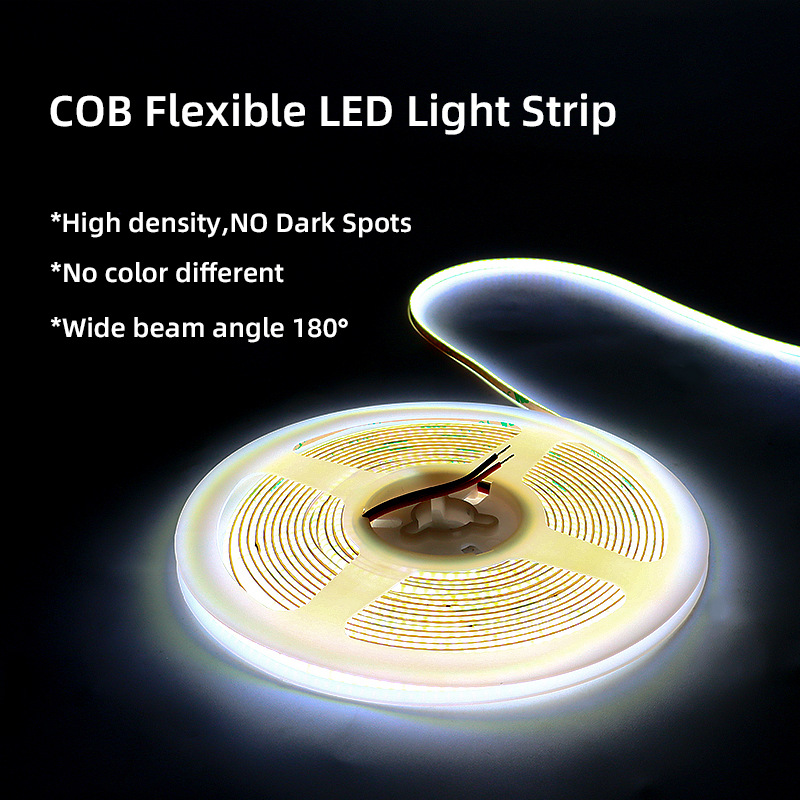 5M Cob Led Strip Cri90 Free Cutting 12V 24V 3mm 5mm 8mm Self-adhesive Led Strip Light