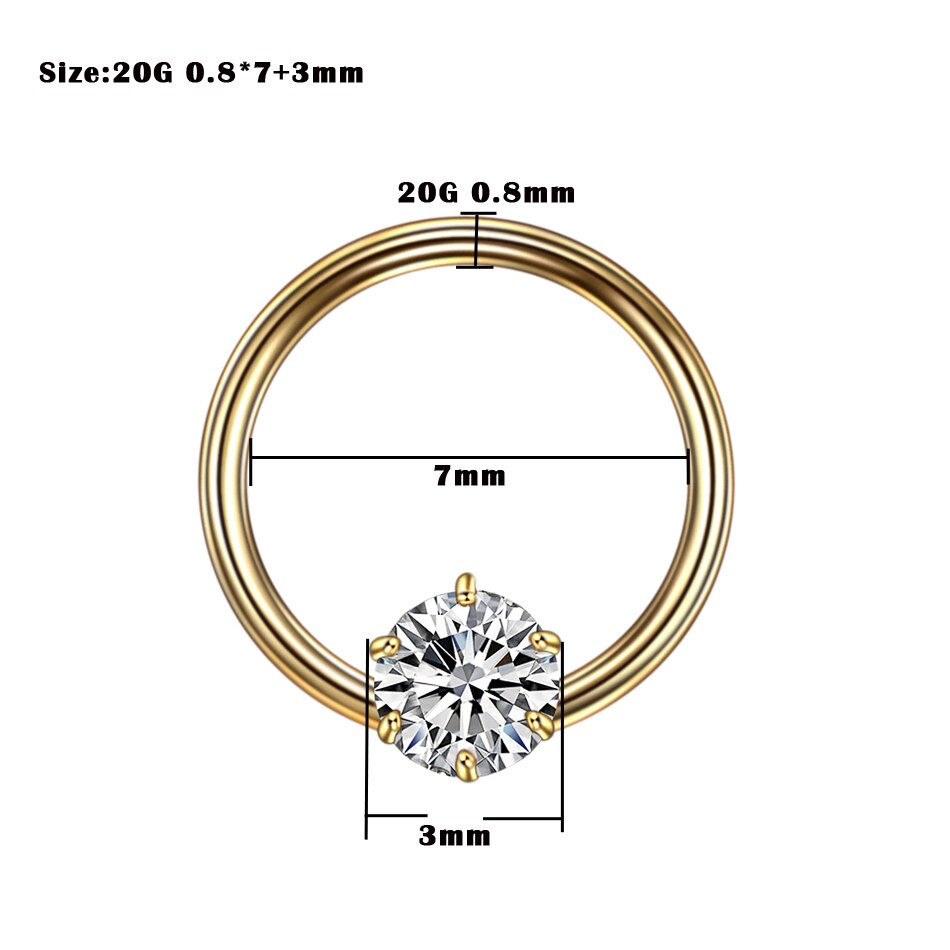 1PC Copper Nose Piercings Septum Piercing Nose Rings Piercing Orelha Cartilagem Septum Ear Tragus Piercing Nariz Body Jewelry