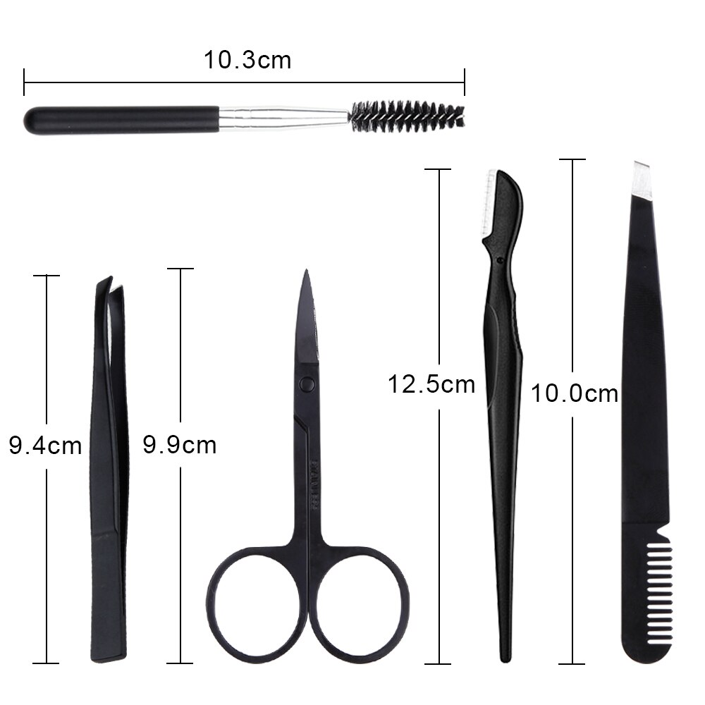 4/6/8/11Pcs Wenkbrauw Cutters Vrouw Eye Brow Trimmer Schaar Brow Kam Gezicht Scheerapparaat Haar verwijdering Scheermes Pincet Wimper Borstel