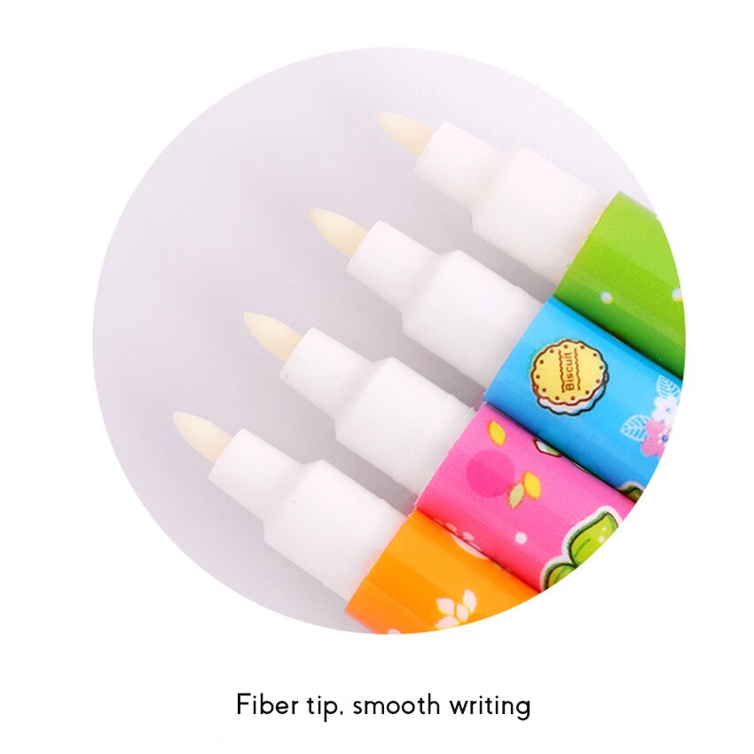 Invisible Highlighter Pen with LED Electronic Light Round Fiber Tip Marker Pen for Kids Students Stationery Supply