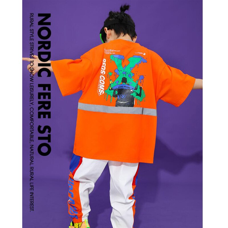 Kids Hip Hop Dansen Kleding Outfits Oversize Tshirt Tops Jogger Broek Jongen Meisjes Jazz Dans Kostuum Kleding Street Wear