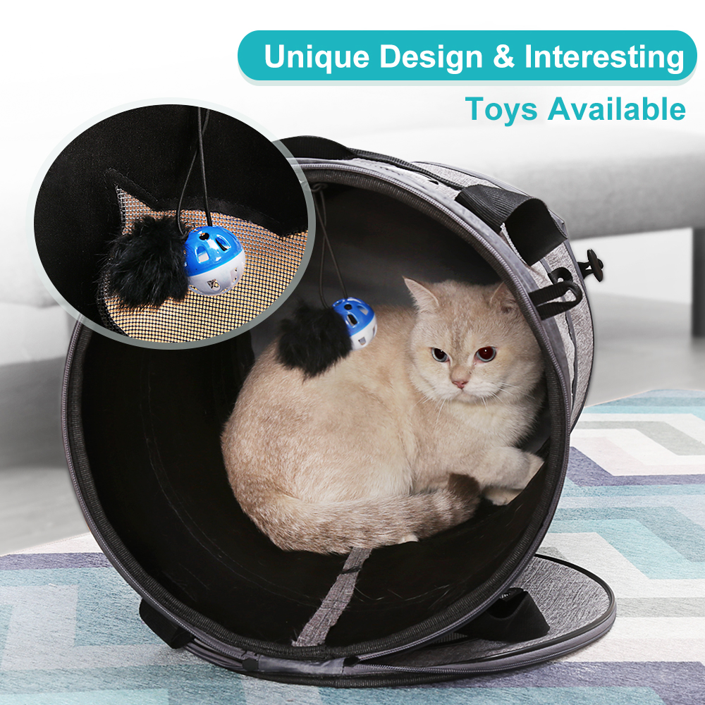 Multifunctional Cat Carrier Portable Bed Collapsible Cat Tunnel With Changeable Shapes Mat Toys Docamor Foldable Pet Cat Carrier