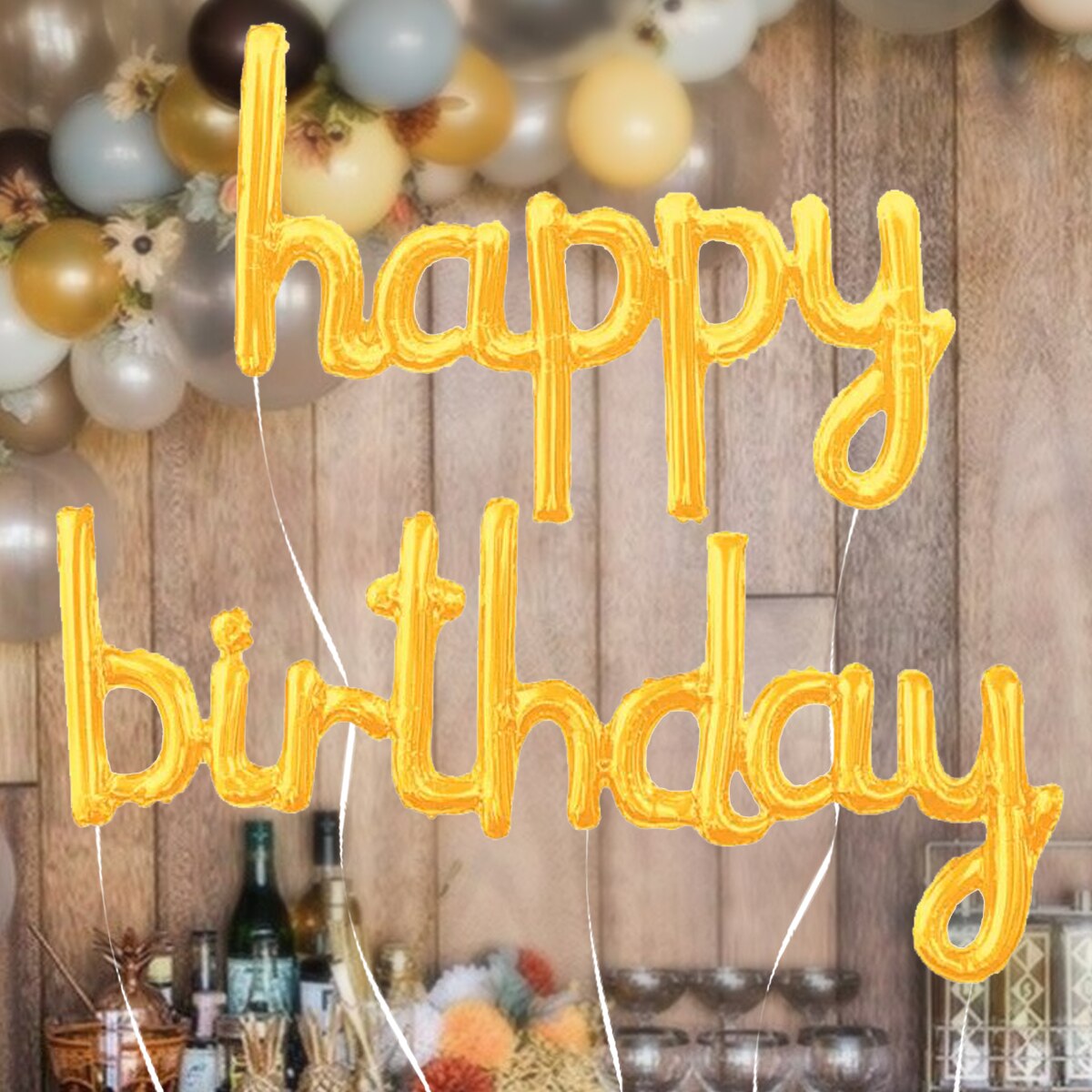 Happy Birthday Foil Balloons Globos Script Letter Birthday Party Decorations Kids