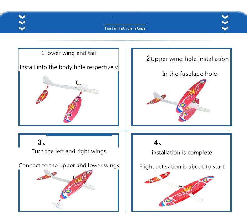 USB charging foam electric aircraft and biplane charging rotary model aircraft Hand thrown electric glider Stunt show