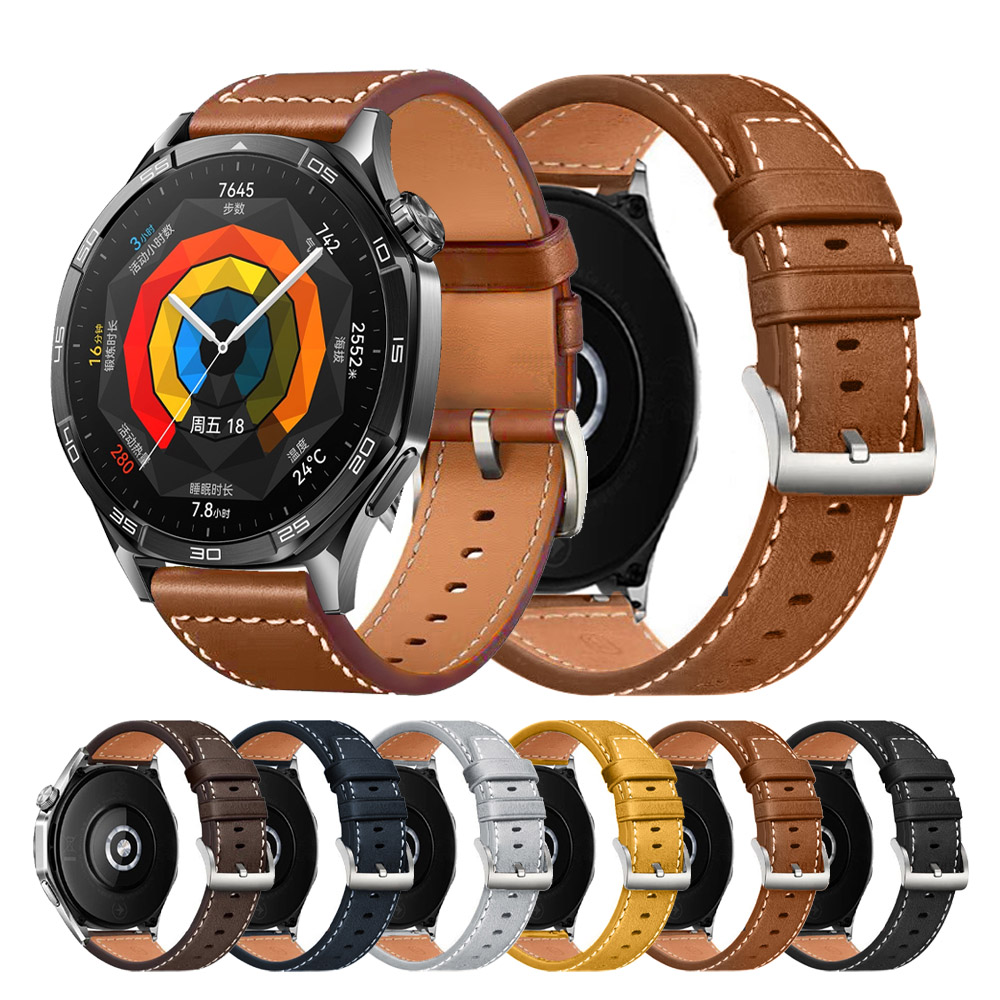 20mm 22mm läderarmband för huawei watch  gt 5 pro 46mm rem  gt 4 3 2 42mm/ watch 4 3 pro/honor watch 2 magiskt armband vardagligt bälte