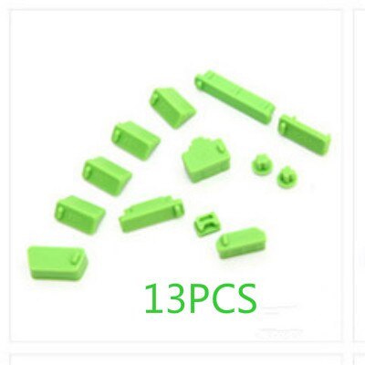 13 Stks/set Anti Stof Plug Voor Laptop Siliconen Cover Stopper Laptop Stof Plug Laptop Stofdicht Usb Stof Plug Computer Accessoires: green