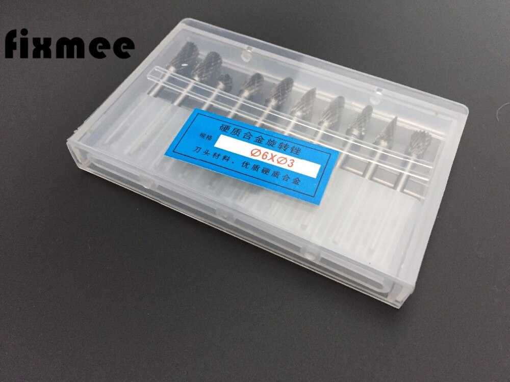 Fixmee 10pcs Jewelry Polishing Tools Tungsten Carbide Burs 3*6mm, Rotary Carbide Burs, Jewelry Abrasive Burs Rotary tool